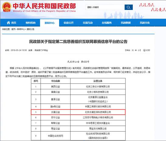 新一批互聯網公募信息平台名單出爐：美(měi)團、水(shuǐ)滴公司、滴滴等上(shàng)榜