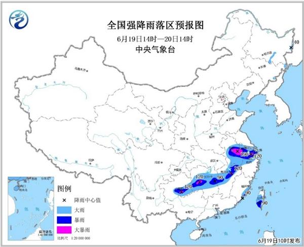 暴雨黃色預警：安徽江蘇江西湖南貴州5省局地有大(dà)暴雨